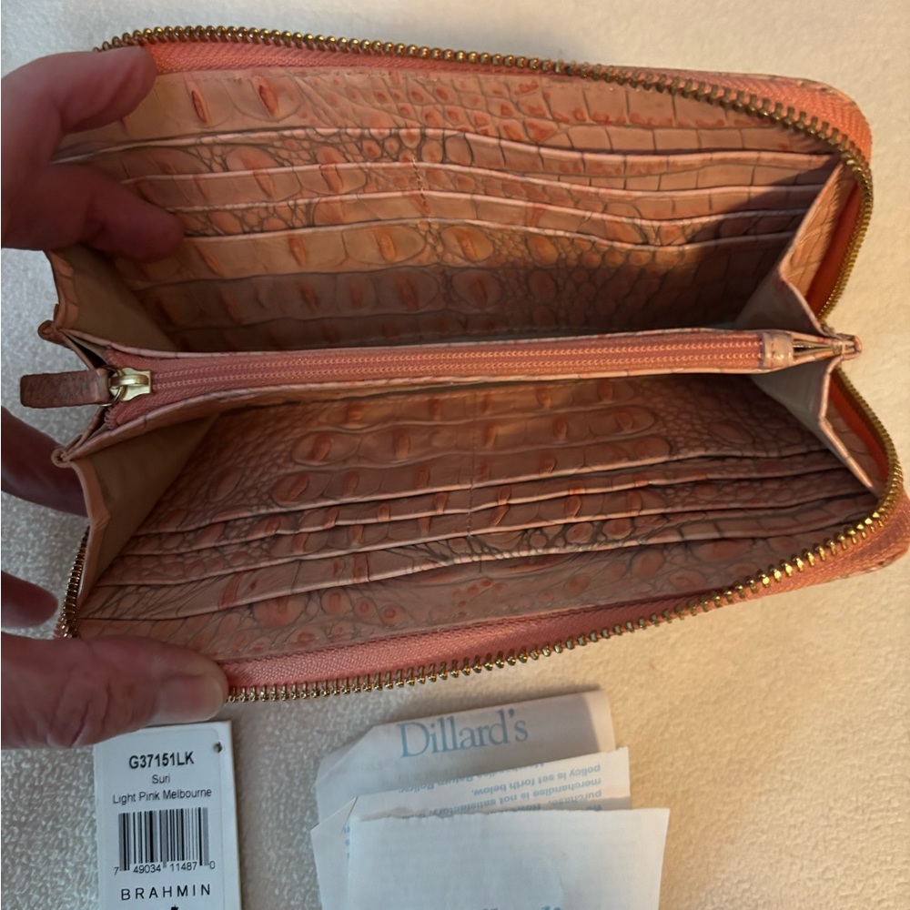 Brahmin Blush Crocodile Embossed Wallet - Picture 7 of 8